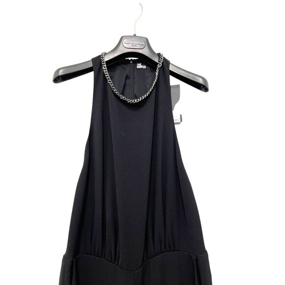 The Kooples $395 Chain Neck T Back Black Jumpsuit Sz Medium NWT - Picture 2 of 10